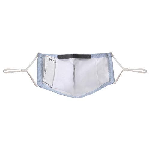 Image of PureMe Unisex Linen Reusable Cloth Mask without Valve (Summer Blue, Standard Size)
