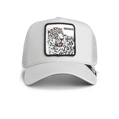 Image of Goorin Bros. The Farm Unisex Original Adjustable Snapback Trucker Hat, Grey (The Menace Snow Leopard), One Size