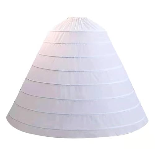 Xeprashakes White 8 Hoops1 Layer Lining Fabric Extra large A-line Layout Super Fluffy Wedding Bride Bridesmaid Banquet Ball Floor To Ceiling Dress Wedding Petticoat Underskirt