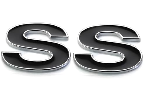 Image of Side Door Emblem 3D Badge Nameplate Letter Sticker 12369966R Fit for 1996-2002 SS 2pcs (Silver Black)