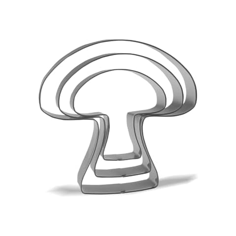 Keewah Mushroom Cookie Cutter Set - 5”,4”,3” - 3 Piece - Stainless Steel Cover