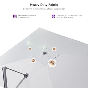   PURPLE-LEAF-9-X-115-Rectangle-Patio-Umbrella-Outdoor-Large-Aluminum-Cantilever-Umbrella-with-3-Year-Fade-Resistance-Recycled-Fabric-and-360-degree-Rotation-for-Deck-Pool-Garden-Ligth-Grey