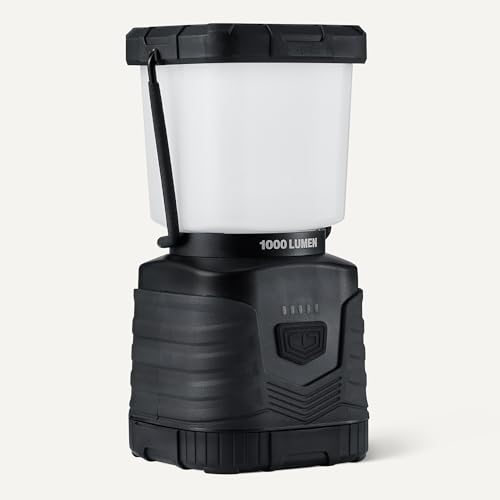 Amazon Basics LED Camping Lantern with 4 Light Modes - 1000 Lumen Portable Outdoor Light with 360° Illumination - Water Resistant Emergency Lantern - Batteries Not Included - Black - Image 3