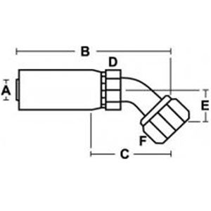 HC-FFX45 Female Seal Lok Swivel 45 Part No: A-FFX45-16-20