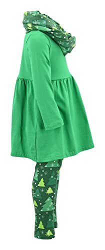 Image of Unique Baby Girls Kids Toddler 3pc Outfit Set Long Sleeve Soft Knit Tunic Top Leggings and Scarf