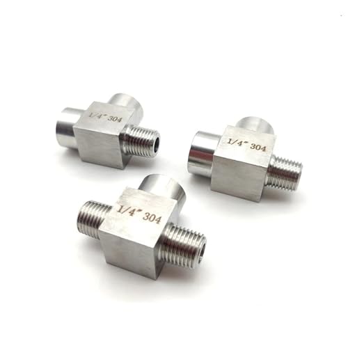 Conector de tuberías 3 vías acero inoxidable rosca hembra macho para alta presión 1/2 1/4 3/8 2