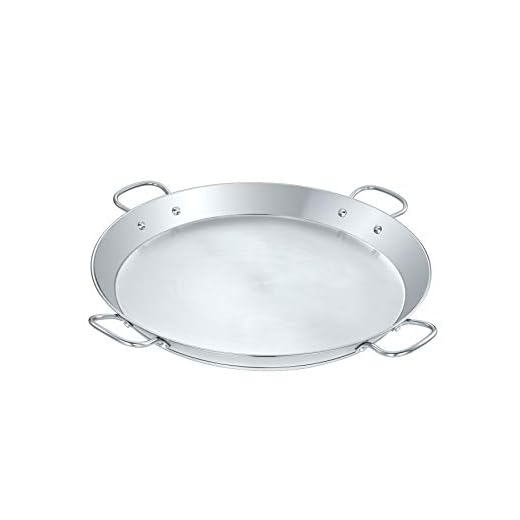 CONCORD Premium Stainless Steel Paella Pan with Heavy Duty Triply Bottom (20" (50 CM))