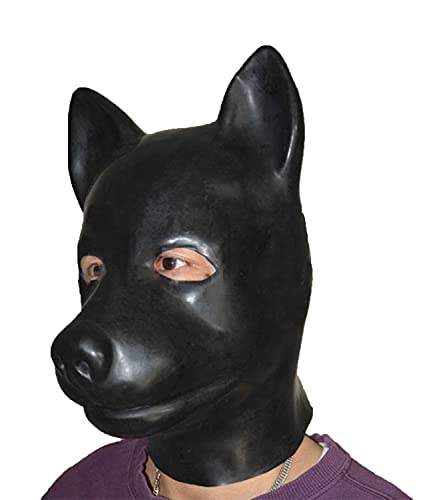 ALMYMM Hundemaske Latex Masken Petplay Hundemaske latexmaske Hunde Masken Sexspielzeug für Paar Sexspiel Sklave Cosplay Party Maskerade