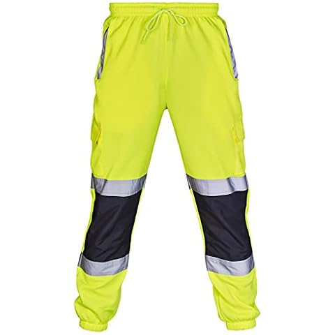 CCOOfhhc Warnschutz Regenhose Gelb Warnhose Reflektierende Funktionshose Hose Arbeitshose Warnschutz Regen-Latzhose Warnregenhose orange Neon gelb Arbeitshose Sicherheitshose Reflektionsstreifen Cover