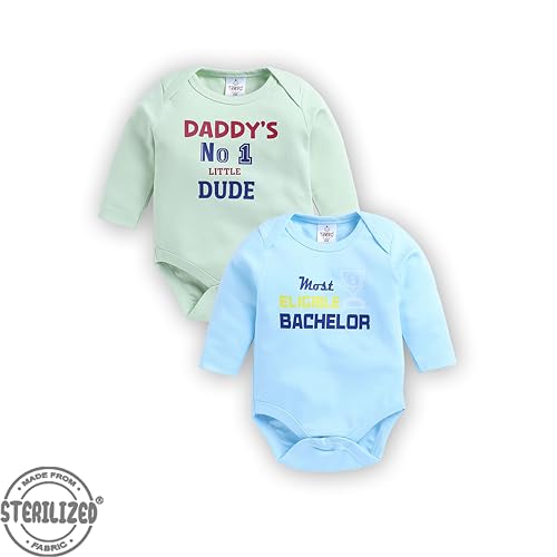 Image of TINYO Boy's Letter Print Regular Fit Bodysuit for Baby Kids