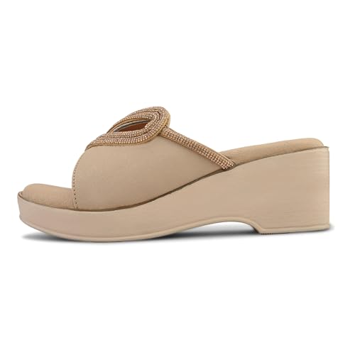 Image of Centrino Women's Wedge Heel Sandals | Stylish Slip-On Sandals for Ladies | Soft Cushioned Footbed for Comfort | Elegant & Trendy Design | Lightweight and Durable Fashion Footwear (9404)