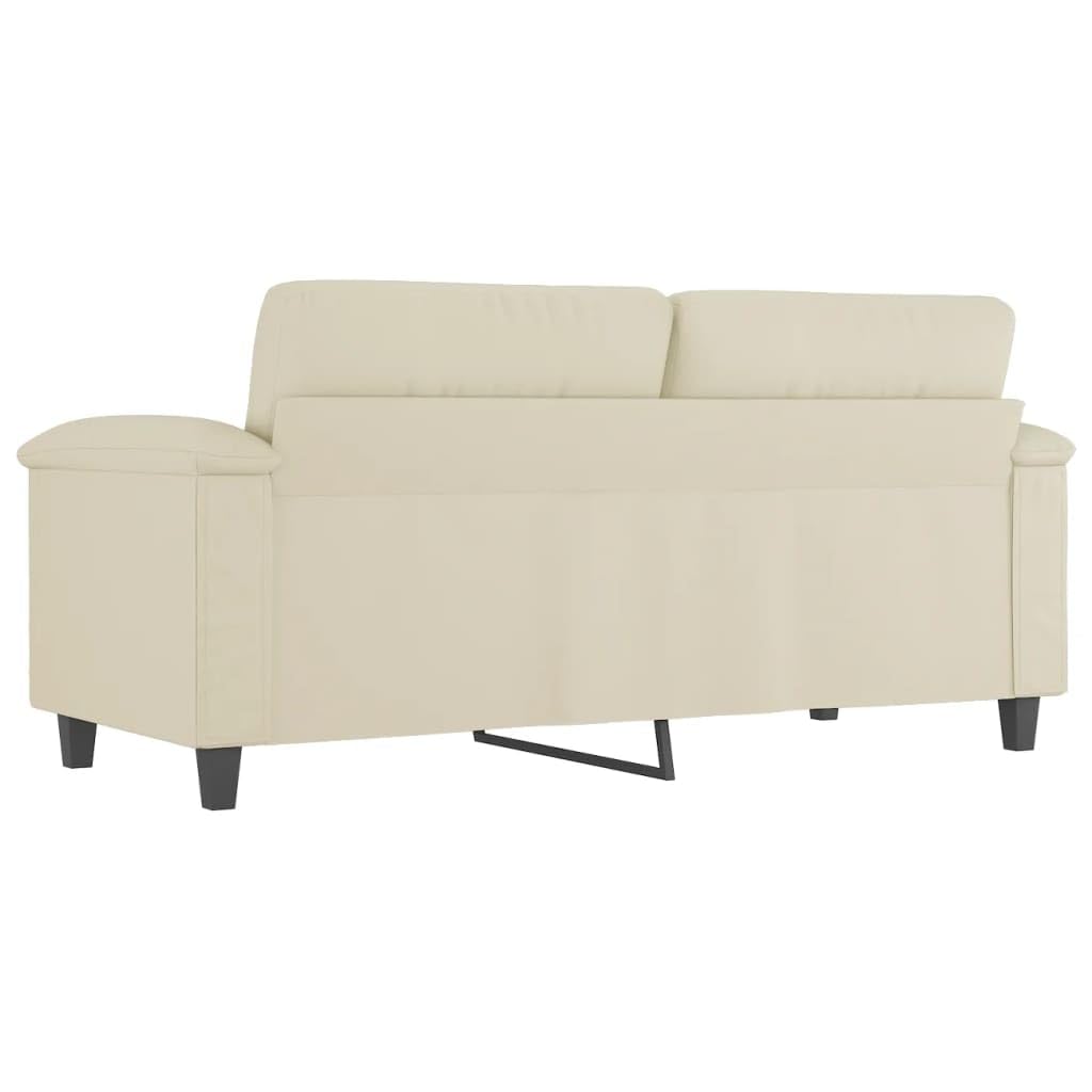 2-Sitzer-Couch Creme aus Kunstleder 140 cm mit Schlaffunktion und Stauraum für gemütliches Wohnzimmer, Gästezimmer oder Lounge, platzsparend, langlebig, mit Federkern
