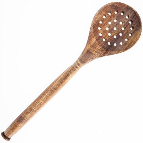Labrea Life and Home 1pc Solid Acacia Wood Skimmer Kitchen Utensils Cooking Baking Home Essentials 12 Inch