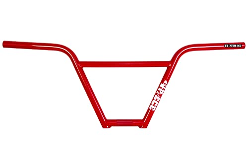 Eastern Bikes 100% Chromoly & Heat Treated, Lightweight 4-Pc BMX Handlebars (Gloss Red, 8.75"), Matte Black