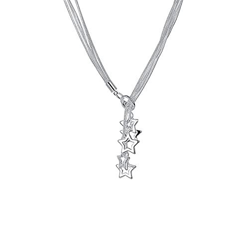 Collier chaîne cinq serpents argent 925 avec étoile, cadeau de fiançailles