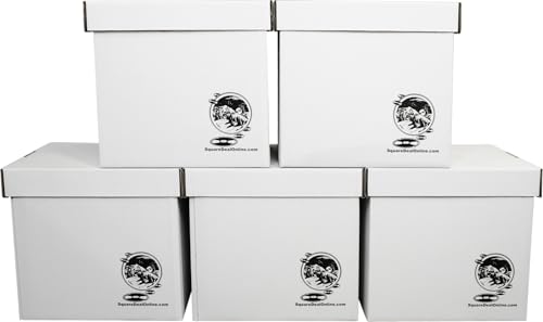 Durable Set of 5 12 inch Vinyl Record Storage Boxes - Heavy-Duty Cardboard Construction with...