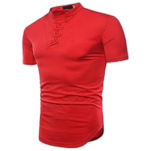 SSBZYES Heren T-shirt zomer heren standaard kraag T-shirt heren korte mouwen T-shirt heren opstaande kraag comfortabel…