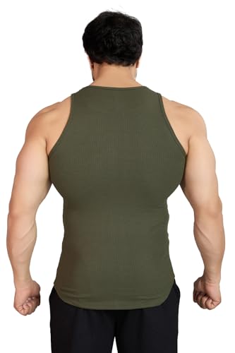 Image of FUAARK Ribbed Slim Fit Gym & Workout Tank for Men's -