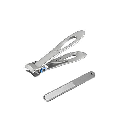 Ultra Wide Jaw Opening Nail Clipper Set ATLOO Stainless Steel Fingernails Toenails Clippers Nail Cutter Manicure Pedicure for Thick Nails (Stainless Steel Nail Clipper Set)