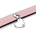 Pandora Moments Haustierhalsband in der Farbe Rosa aus lederfreiem Stoff mit Herzförmiger Zierniete aus Edelstahl in der Größe M, 28-36cm, 312262C02-M