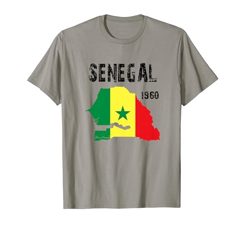 Senegal Mapa Bandera EST. Camiseta