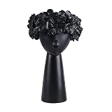 Bicuzat Resin Anadem Girl Head Planter Flowerpot Floral Vases Dry Flower Holder Home Decoration Offi