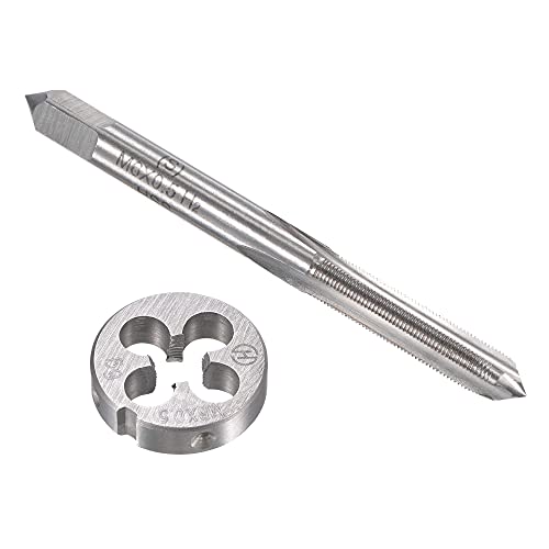 Image of sourcing map M6 x 0.5mm Metric Tap and Die Set, Machine Thread Screw Tap with Round Threading Die, Tap & Die Kit for Nut Screw Bolt Thread Repair
