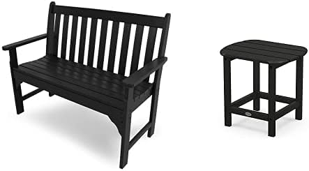 Vineyard 48" Bench & South Beach 18" Side Table outdoor set