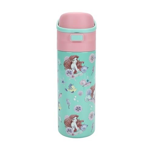 Image of The Little Mermaid Ariel & Flounder All-Over Print 24 Oz Stainless Steel Water Bottle