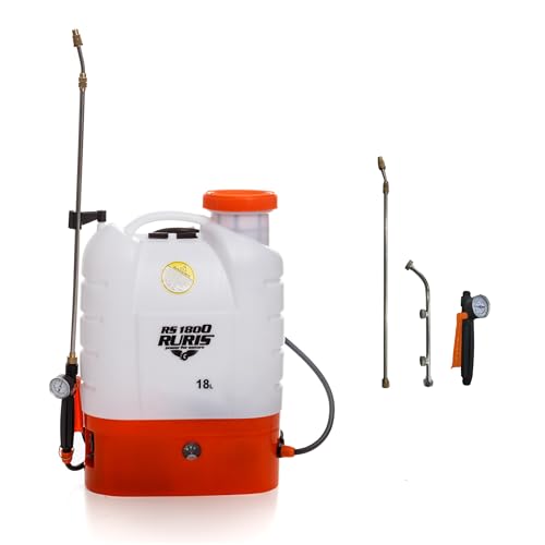 RURIS - Pulvérisateur Électrique RS 1800 à Dos - Batterie 12V 8Ah Autonomie 4h - Pression 0,2-0,4 MPa avec Manomètre - Lance Télescopique en Métal - pour...