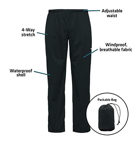 Whitewater Fishing Men’s Packable Rain Pants, Lightweight Waterproof Rain Gear4