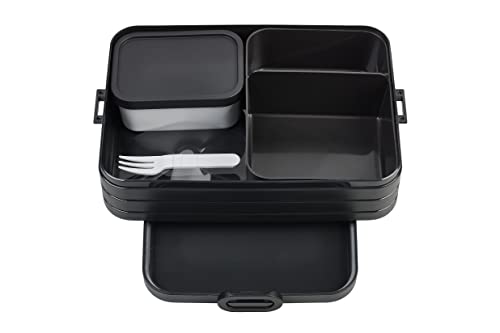 Mepal – Bento Lunchbox Take A Break Large – Lunch Box With Bento Box – Lunch Box For Sandwiches, Small Snacks & Left Overs – Snack & Lunch - 1500 ml - Nordic Black