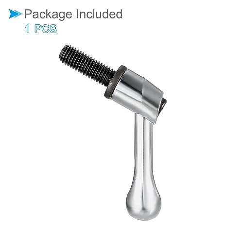Image of Clamping Lever Handles, M10 x 25mm Male Thread, Adjustable Quick Release Locking Rotating Bolt Knobs Silver Tone - (Applications: for Lathe Machinery), 1-Piece