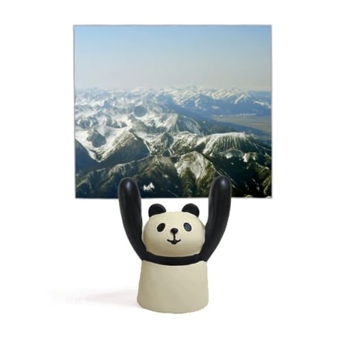雪の冬の山の森の屋外のスカイ 付箋棚キャラクターパンダ棚飾り