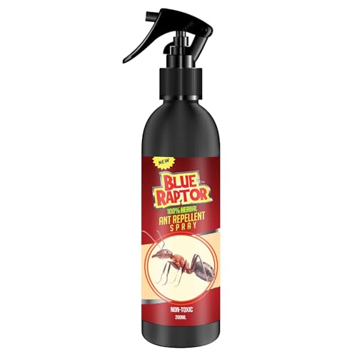 Image of Blue Raptor Herbal Ant Control Spray, 200ml | Safe for Babies & Pets | Powerful Red Ant Defense for Home & Kitchen | Powerful Red Ant Barrier for Household Use | Pack of 1 (200ml) | - FORMULATION 3X