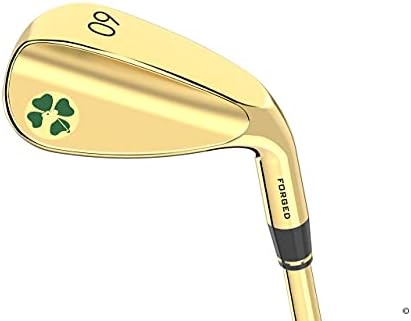 Lucky Wedges Gold 60 Degree Lob Wedge – 10 Degrees Bounce, 35″ Regular Flex Steel Shaft, Forged Soft Carbon Steel, Right Handed, Soft Grips