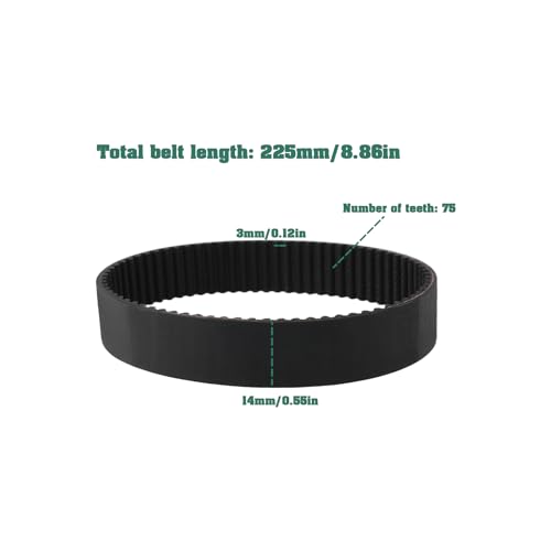 YINETTECH 2 Stück Schleifmaschinen-Zahnriemen 1604736005 225-3M-14 kompatibel mit Bosch PBS75 PBS75E