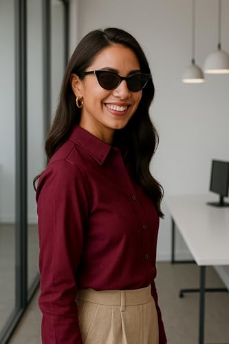 Image of FUNDAY FASHION Women Solid Formal /Casual Button Down Shirt