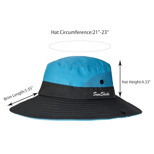 Image of Womens Foldable Wide-Brim UV-Protection Sun-Hat with Ponytail Hole