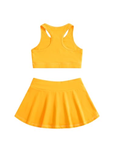 Image of SOLY HUX Toddler Girl's 2 Piece Workout Outfits Lightweight Crop Tank Tops and Skort Athletic Set