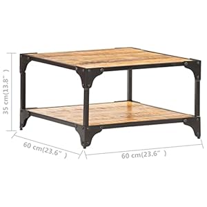 Coffee tableretro coffee tablebalcony tea tablebedside cabinetliving room center tableassembly requiredused as a end tableoolden office room 236x236x138 solid mango wood  urban country home decor