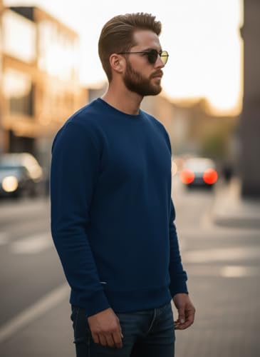 Image of Mack Jonney Men Regular Fit Fleece ||Black||Round Neck Solid||Sweatshirt-JM3911