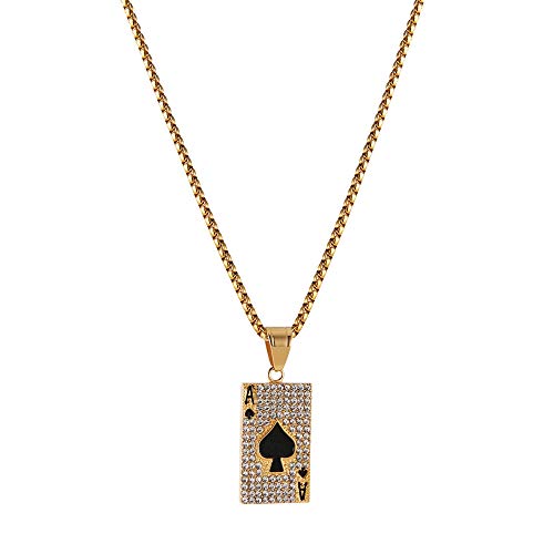 Colgante As de Spades con circonita cúbica y chapado en oro de 18 quilates luxury 4