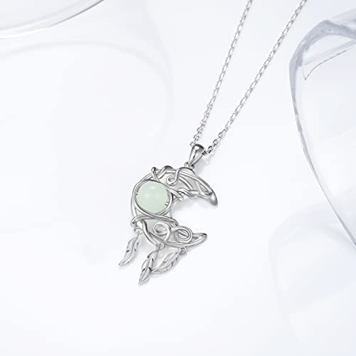925Sterling Silver Luminous Crescent Moon Necklace for Women Dream Catcher Necklace Glow in The Dark Necklaces Fluorescent Pendant Jewelry Mother's Day Birthday Gifts for Teen Girls Daughter - Image 5