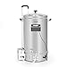 Klarstein Brauheld Pro - Fermentadores cerveza, Fabrica cerveza artesanal, Máquina cerveza artesanal, Temporizador 1-99 min, 30-100 °C, Acero inoxidable, Recipiente grano extraíble, 35 L, Plateado