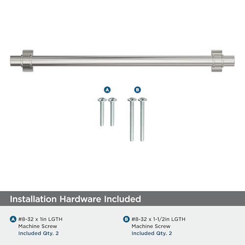 Image of Amerock Davenport 8-13 /16 inch (224mm) Center-to-Center Polished Nickel Cabinet Pull, BP36619PN