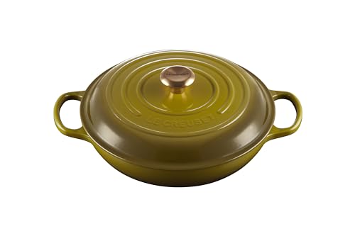 Le Creuset Cacerola Signature de hierro fundido esmaltado, 3.5 cuartos de galón, oliva