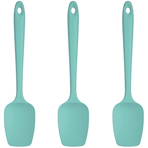 Image of U-Taste Silicone Spoon Spatula Set of 3, 600F High Heat Temp, Aqua Sky