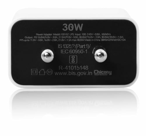 Image of 30W USB-C Fast Charger Adapter | Compatible with Google Pixel 9A 9 Pro 8 8a 7 Series Pixel Tablet Chromebook & More - Original Rapid Type-C Charging (White)