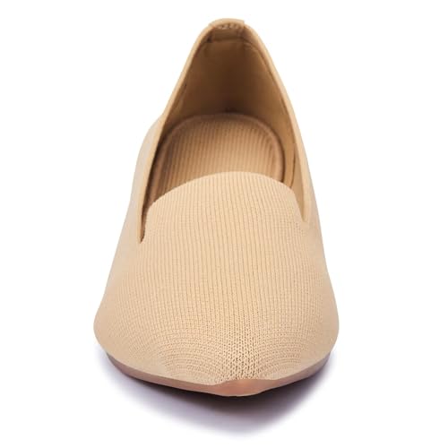 Image of Frank Mully Women's Casual Loafer Flats Slip On Loafer Shoes Comfortable Knit Flat Shoes Classics Pointy Toe Loafer Flats,for Work,Travel